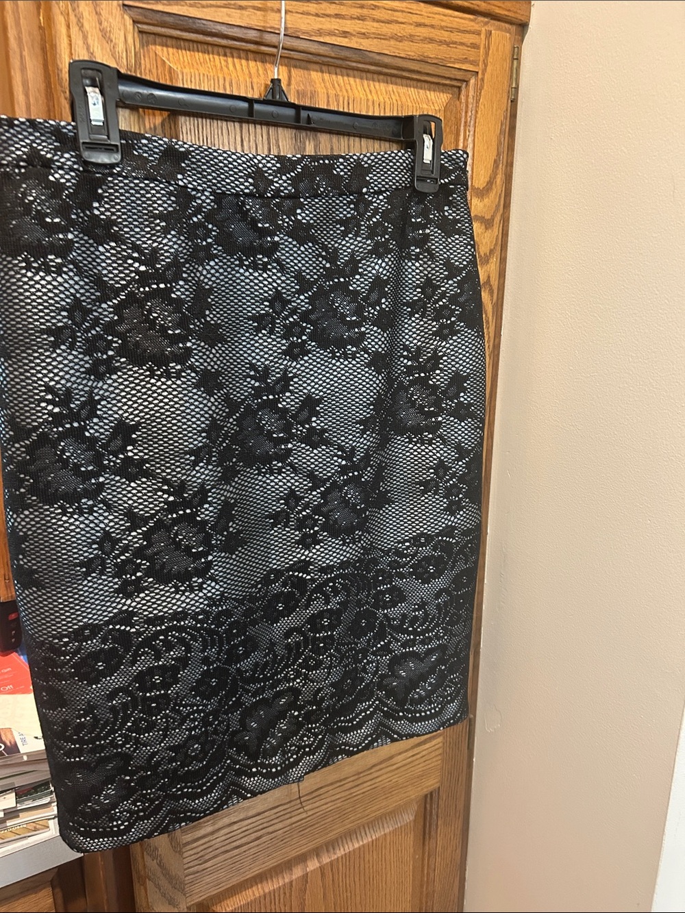 The Limited Black Lace Overlay Pencil Skirt